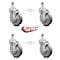 Service Caster 5 Inch Gray Polyurethane Swivel 1/2 Inch Threaded Stem Caster Set with Brake SCC SCC-TS20S514-PPUB-TLB-121315-4 - alternate 5
